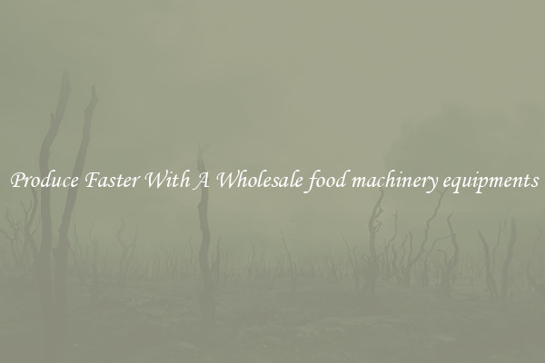 Produce Faster With A Wholesale food machinery equipments