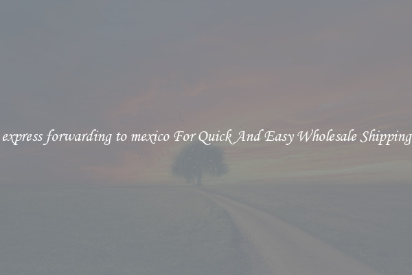 express forwarding to mexico For Quick And Easy Wholesale Shipping