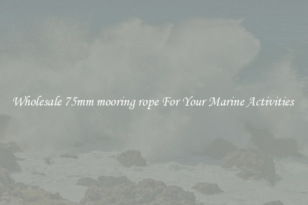 Wholesale 75mm mooring rope For Your Marine Activities 