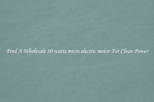 Find A Wholesale 30 watts micro electric motor For Clean Power