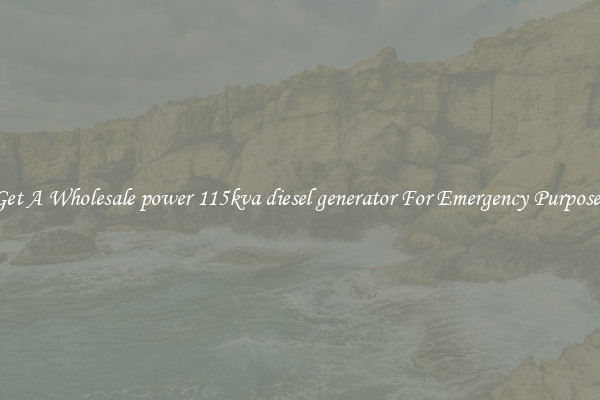 Get A Wholesale power 115kva diesel generator For Emergency Purposes