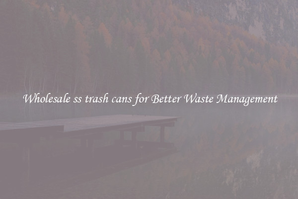 Wholesale ss trash cans for Better Waste Management